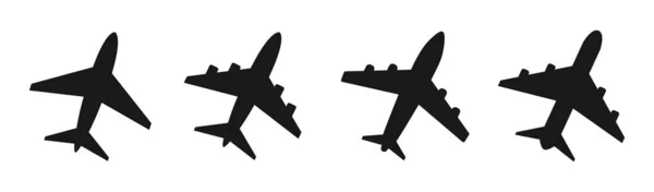 Set Airplane Flat Icon Vector Illustration — Stock Vector