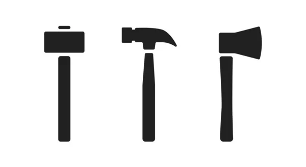Hammer Icon Set Vector Illustration — Stock Vector