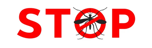 Mosquitos Detener Signo Vector Icono — Vector de stock