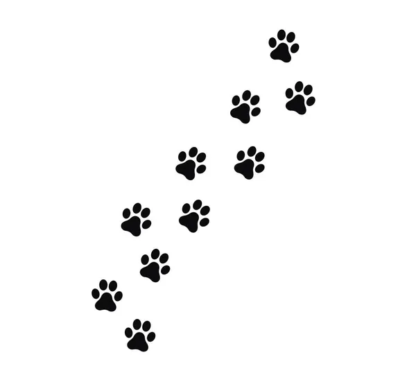 Perro Gato Pata Impresión Vector Icono — Vector de stock