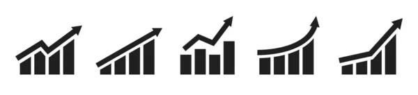 Vektör Büyüyen Grafik Kümesi Simgesi — Stok Vektör