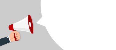 Reklam konuşma sembolü için megafon