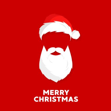 Noel Baba 'nın afiş arkaplanı. Vektör Noel Baba sakalı