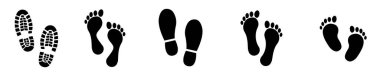 Farklı insan ayak izi ikonu. Vektör illüstrasyonu