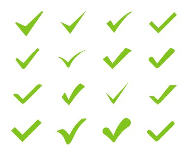 İşaretleme simgesi seti. Vektör illüstrasyonu.