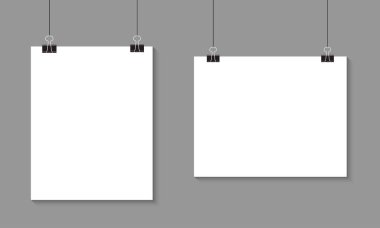 Beyaz poster asılıydı. Boş kağıtları düzenle