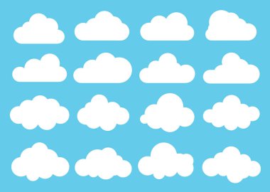 ?Bulut simgesi ayarlandı. Vektör illüstrasyonu