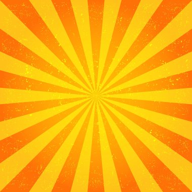 Güneş patlaması vektörü. Güneş ışınları sarı arkaplan