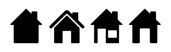 Home Flache Icon Set Vektor Illustration — Stockvektor