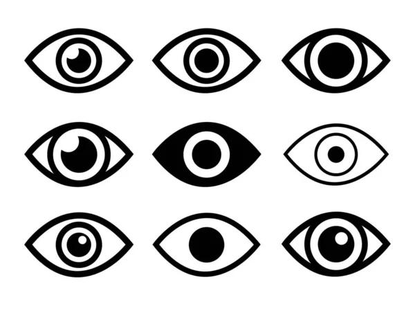 Eye Icon Set Vector Illustration — Stock Vector
