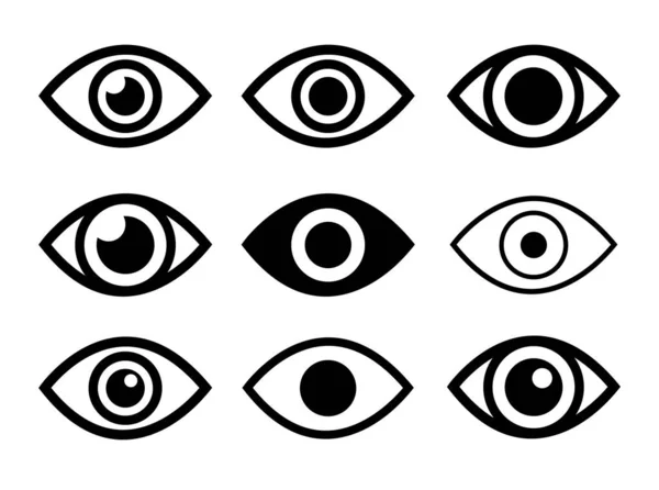 Eye Icon Set Vector Illustration — 스톡 벡터