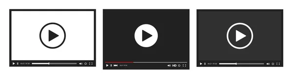 Szablon Paska Odtwarzacza Wideo Projektowania Strony Internetowej Aplikacji — Wektor stockowy