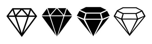 钻石套装图标 矢量图解 简单的扁平图标 — 图库矢量图片
