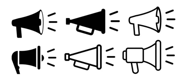 Megafon Set Icons Vektorillustration — Stockvektor