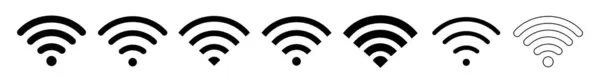Wifiアイコンまたはワイヤレスアイコンセット — ストックベクタ