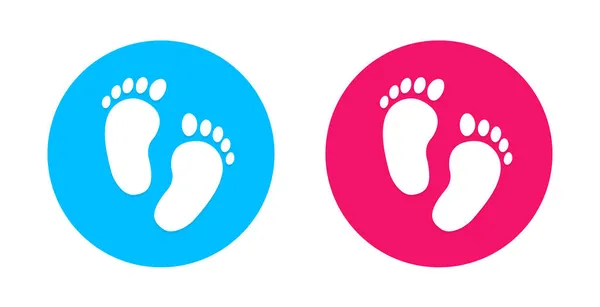 Footprint Girl Boy Icon Vector — Stock Vector