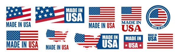Made Usa Logo Label Vector Illustration — Stock Vector
