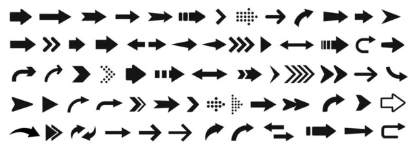 Icône Flèche Ensemble Méga Flèches Vectorielles — Image vectorielle