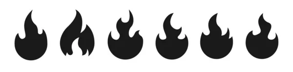 Fire Icons Flame Set Vector Illustration — Stock Vector