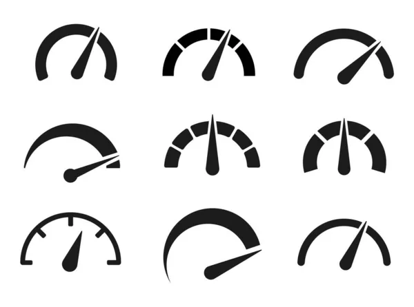 Speedometers Set Icons Vector Illustration — Stock Vector