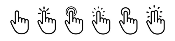 Computer Mausklick Cursor Symbol Gesetzt Cursor Symbol — Stockvektor