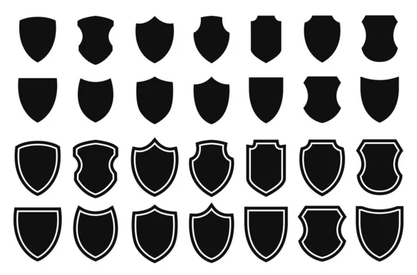 Ícone Escudo Conjunto Vetorial Ilustração — Vetor de Stock