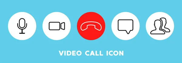 Conjunto Iconos Vídeo Cal Para Plantilla Vídeo Online — Vector de stock