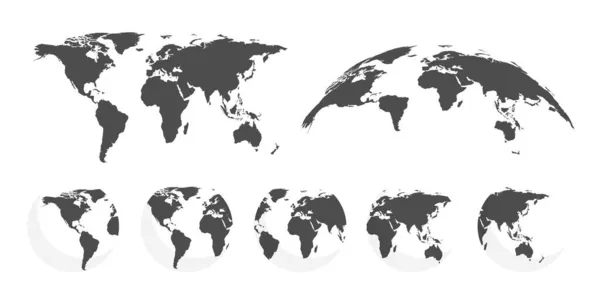 Světová Mapová Koule Vektorová Ilustrace — Stockový vektor