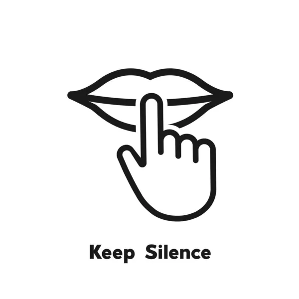 Gardez Silence Icône Vectorielle Plate — Image vectorielle
