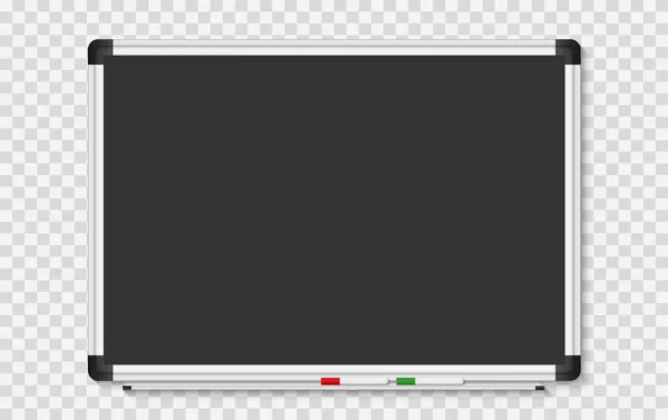 Leere Weiße Markierungstafel Auf Transparentem Hintergrund Realistisches Büro Whiteboard Vektorillustration — Stockvektor