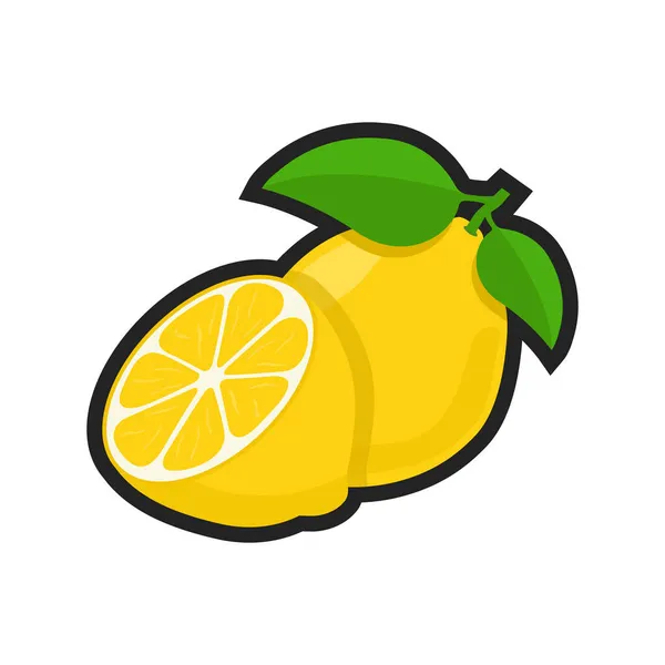 Fresh Lemon Icon Vector Illustrations — Stock Vector