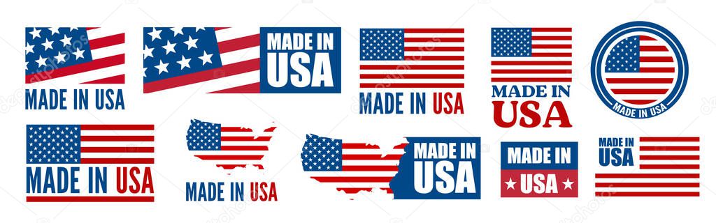 Made in the USA logo or label. Vector illustration