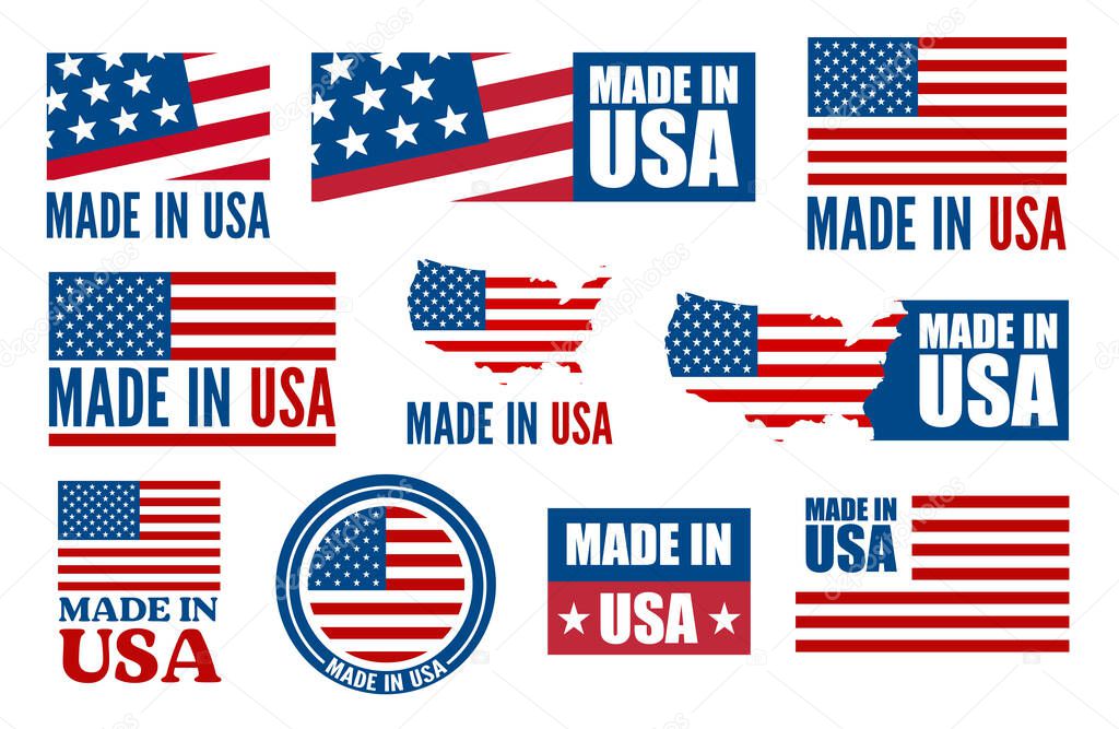 Made in the USA logo or label. Vector illustration