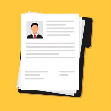 Belge simgesini devam ettirir. Profesyonel personel dairesi aranıyor. Adam alımı. Vektör illüstrasyonu.