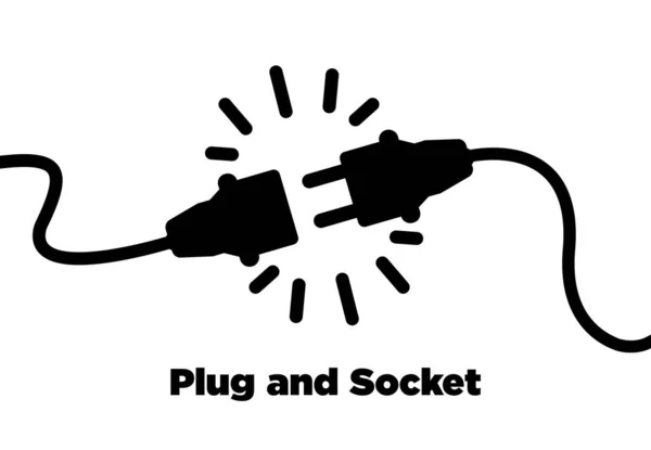 Get Connected Plug Socket Flat Icon — Stock Vector