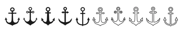 Set Anchor Icon Vector Illustration — Stock Vector