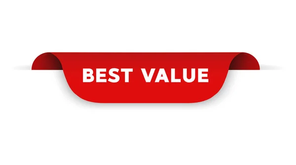 現代の赤いバナー最高の値記号 — ストックベクタ