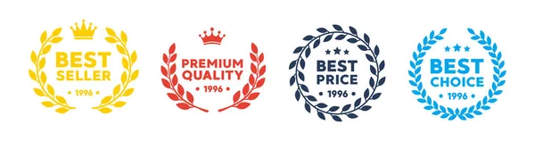 Badges Vectoriels Meilleur Choix Qualité Premium Meilleur Prix — Image vectorielle