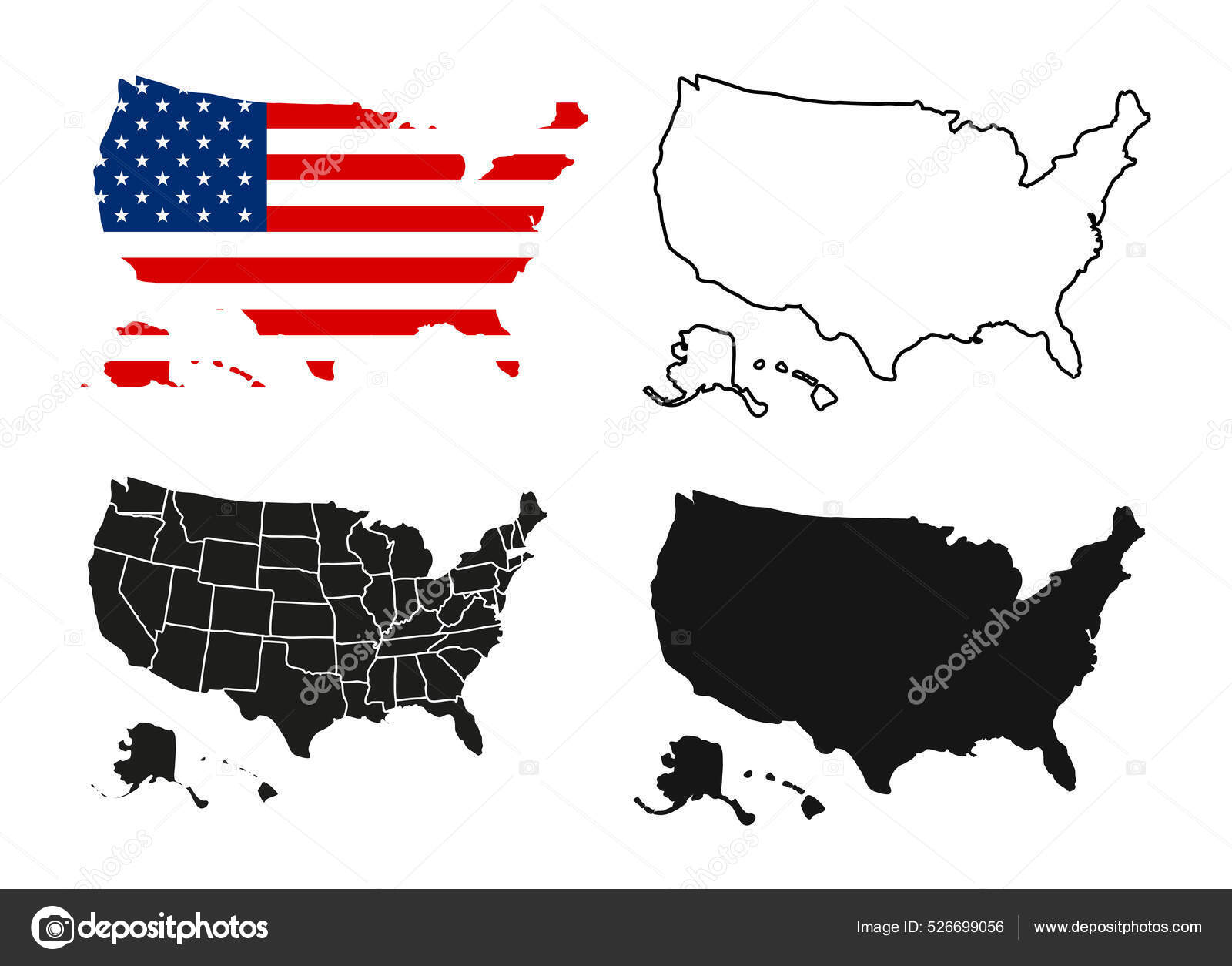 Mapa Estados Unidos Con Estados Ilustración Vectorial Vector De Stock Por ©4zeva 526699056