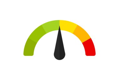 Web ve mobil uygulama tasarımınız için beyaz arkaplanda izole edilmiş hız göstergesi simgesi vektörü, logo konsepti