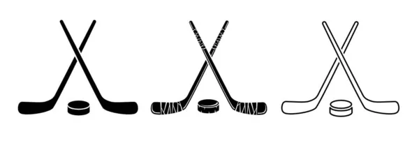 Hockeyklubba Flat Ikonen Vit Bakgrund — Stock vektor