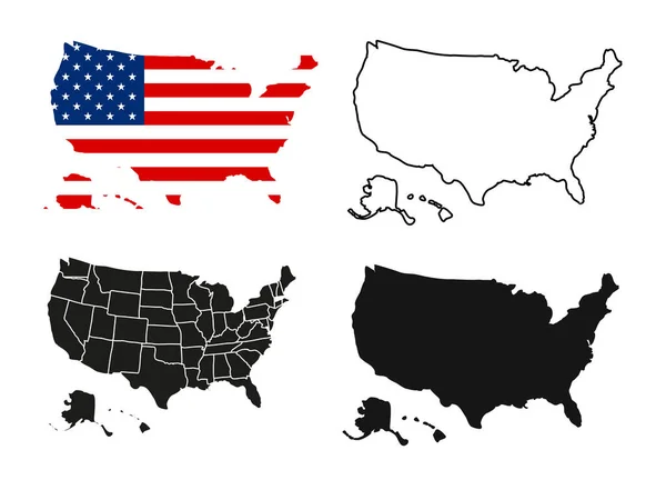 Usa Map States Vector Illustration — Stock Vector