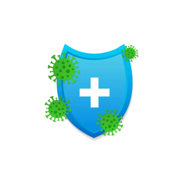 Escudo Higiénico Que Protege Contra Virus Bacterias Ilustración Vectorial — Vector de stock