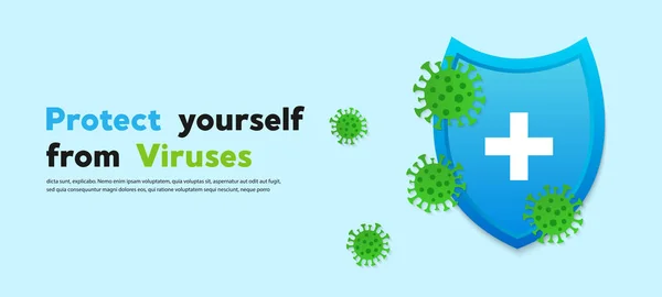 Escudo Higiénico Que Protege Contra Virus Bacterias Ilustración Vectorial — Vector de stock