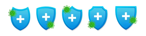 Escudo Higiénico Que Protege Contra Virus Bacterias Ilustración Vectorial — Archivo Imágenes Vectoriales