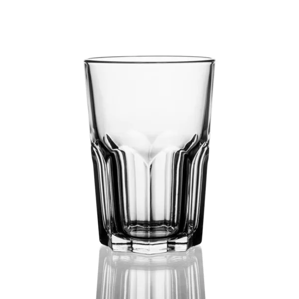 Transparent Empty Glass Water Isolated White Background — Stock Photo, Image