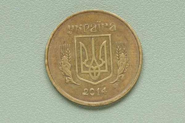 Billetes Metálicos Ucranianos Sobre Fondo Verde Dinero Metálico —  Fotos de Stock