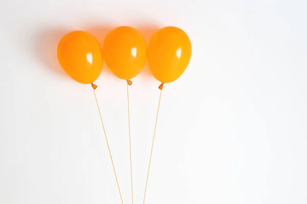 Orange Balloon Orange Festive Joyful Balloon String — Stock Photo, Image