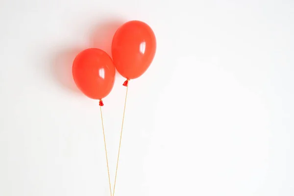 Red Balloon Red Festive Joyful Balloon String — Stock Photo, Image