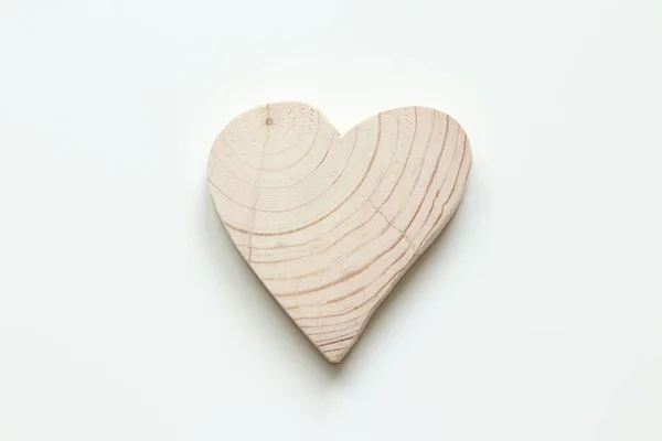 Деревянное Сердце Светлом Фоне Деревянное Сердце — стоковое фото
